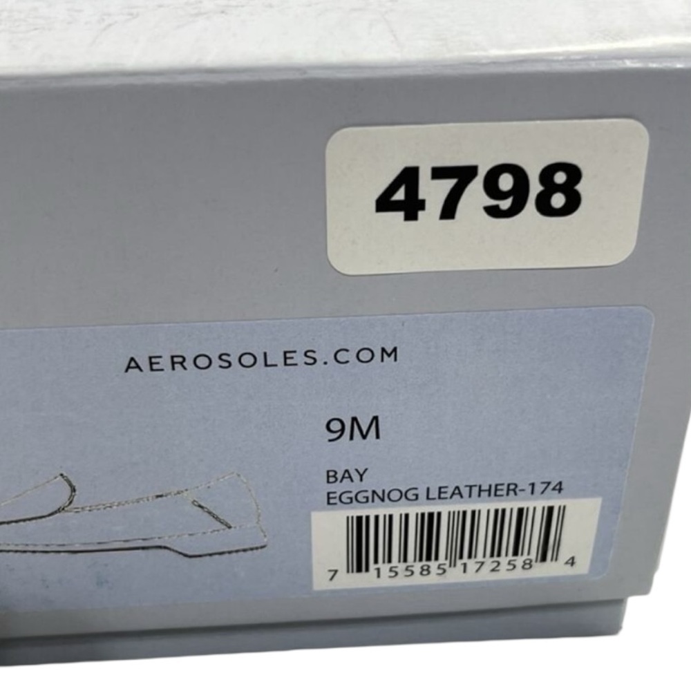 Aerosoles Bay Pipe Trim Cream Leather Loafers Women’s Flats Size 9M NWB - Picture 9 of 9